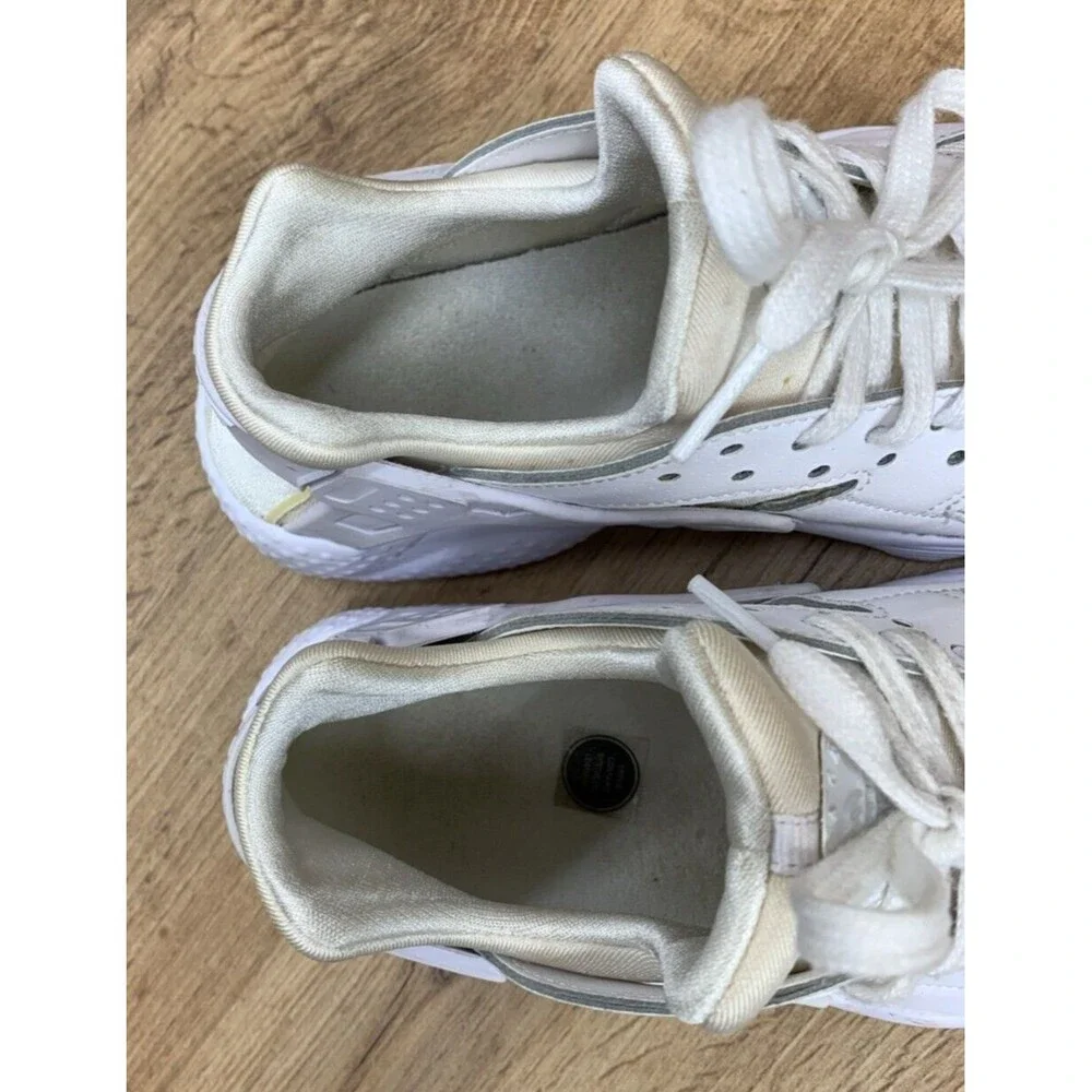 Nike Huarache Run Running Shoes Sneakers Boys Size 4.5Y White 654275-110